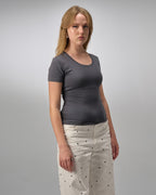 COTTON U-SHAPED NECK - DARK GRAY