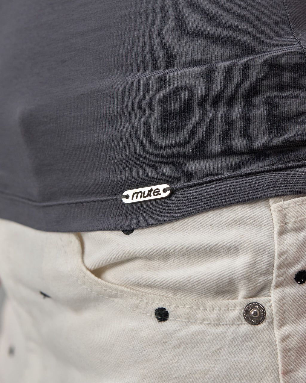 COTTON U-SHAPED NECK - DARK GRAY