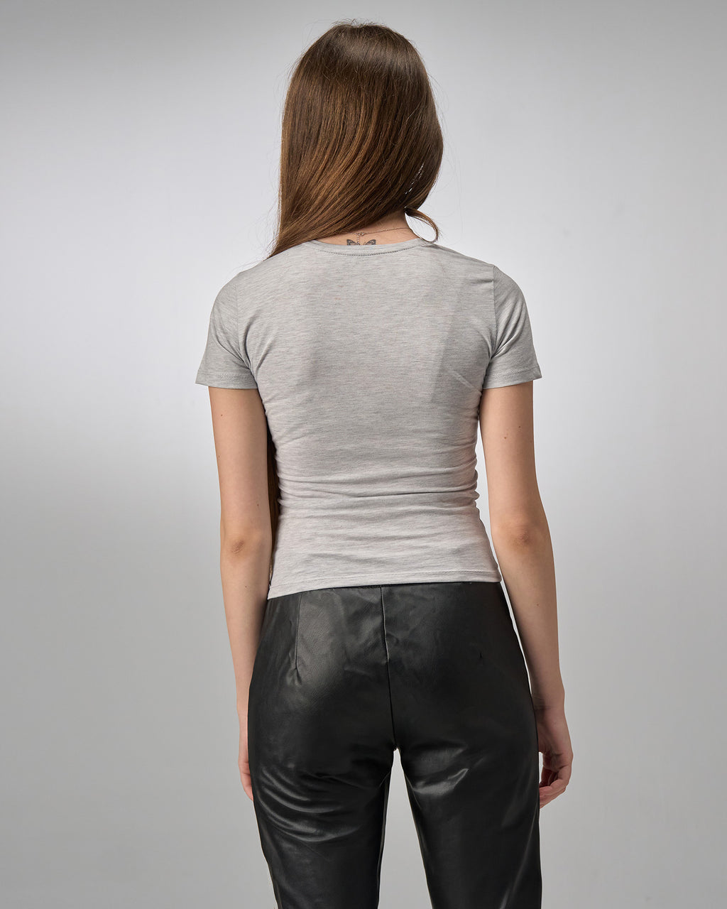 COTTON ROUND NECK -LIGHT GRAY