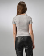 COTTON ROUND NECK -LIGHT GRAY