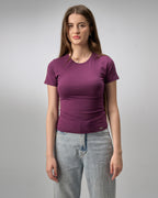 COTTON ROUND NECK -FIG PURPLE