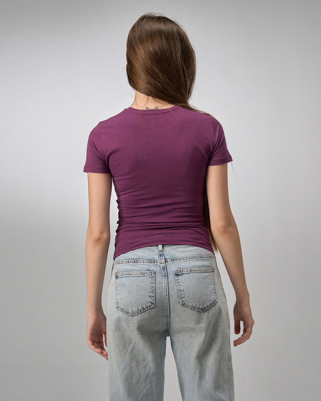COTTON ROUND NECK -FIG PURPLE