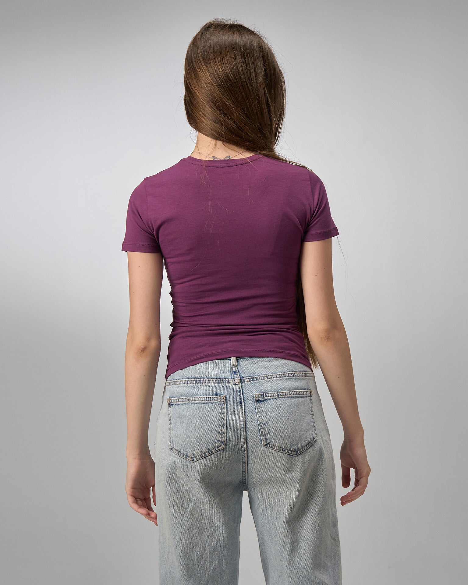 COTTON ROUND NECK -FIG PURPLE