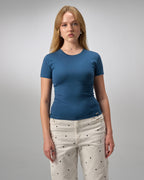 COTTON ROUND NECK -PETROL BLUE
