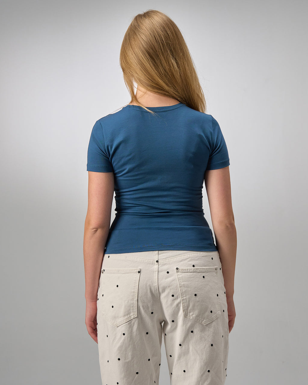 COTTON ROUND NECK -PETROL BLUE
