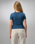 COTTON ROUND NECK -PETROL BLUE