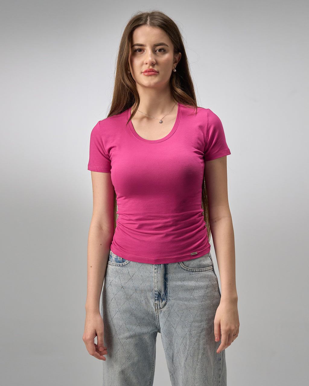 COTTON U-SHAPED NECK - MULBERRY