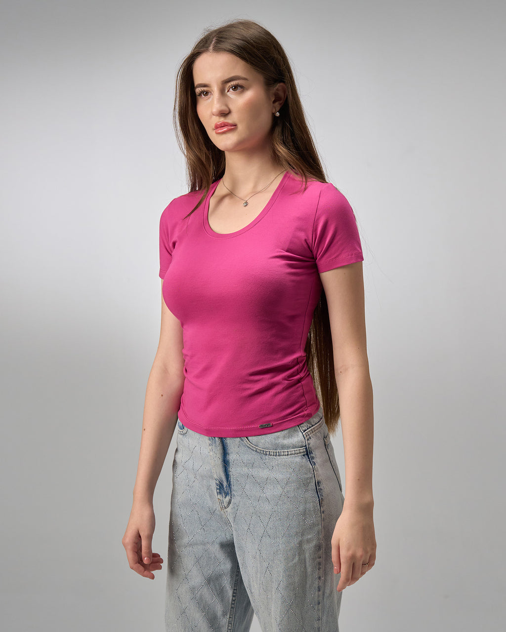 COTTON U-SHAPED NECK - MULBERRY
