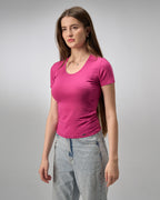 COTTON U-SHAPED NECK - MULBERRY