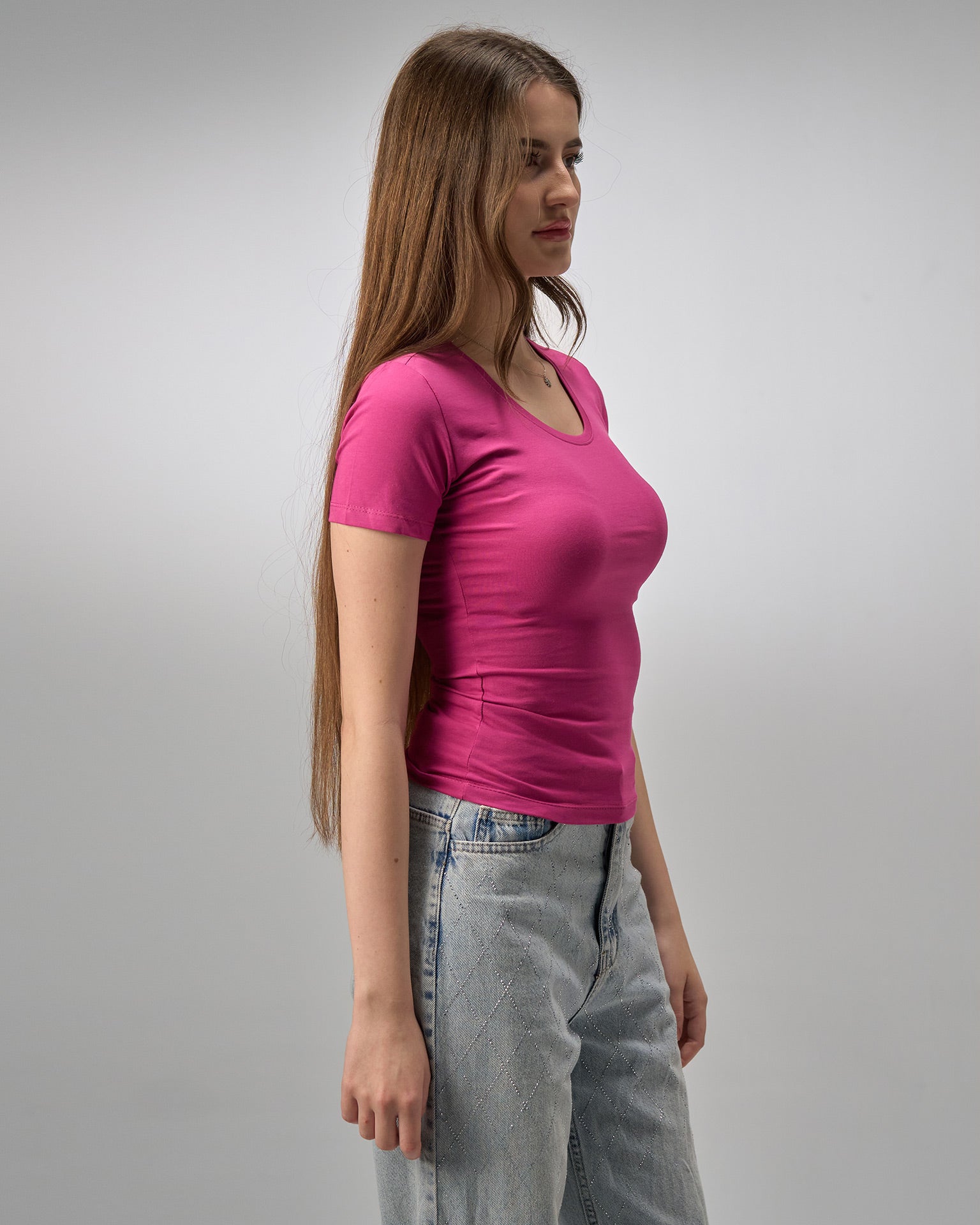 COTTON U-SHAPED NECK - MULBERRY