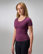 COTTON U-SHAPED NECK -  FIG PURPLE