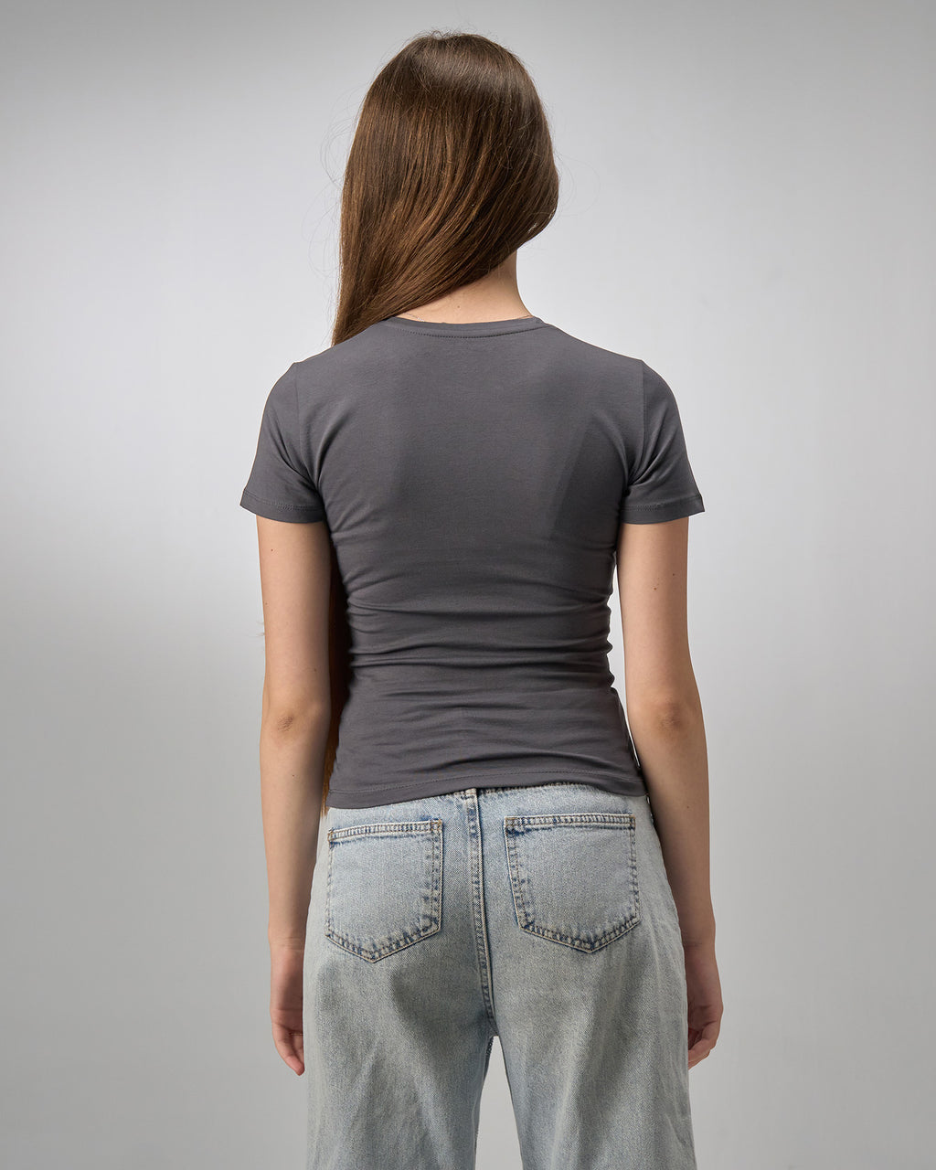 COTTON ROUND NECK - DARK GRAY