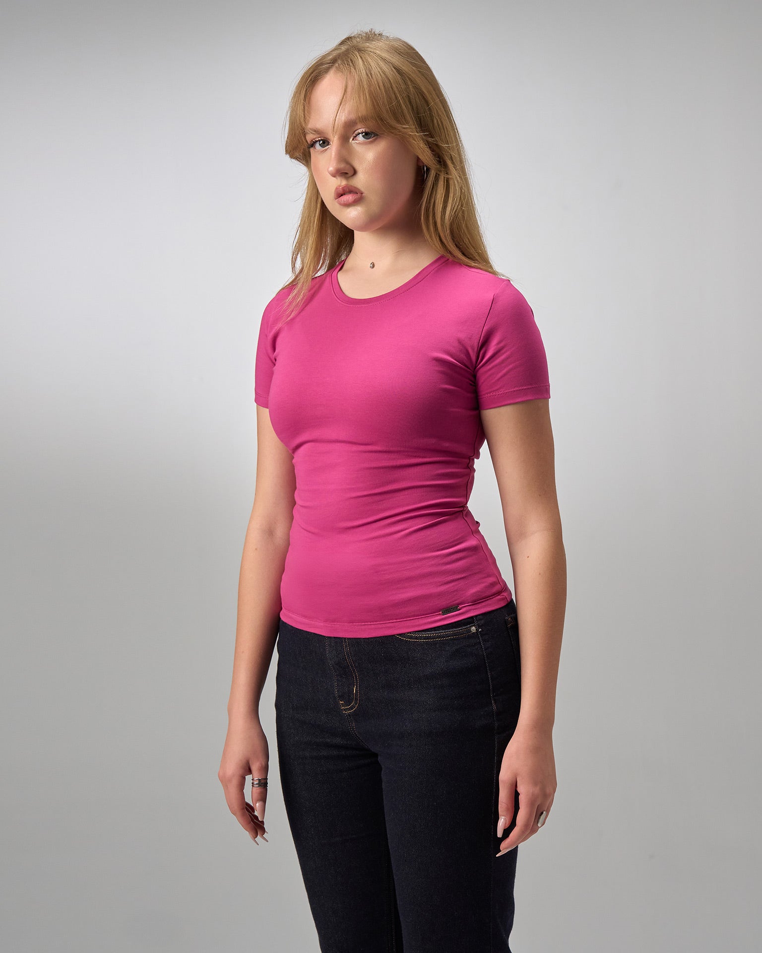COTTON ROUND NECK -MULBERRY