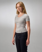 COTTON U-SHAPED NECK - LIGHT GRAY