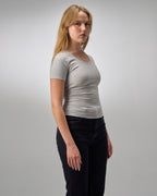 COTTON U-SHAPED NECK - LIGHT GRAY