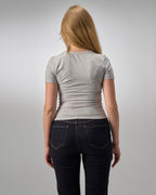COTTON U-SHAPED NECK - LIGHT GRAY