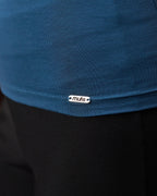 COTTON C-SQUARE NECK- PETROL BLUE