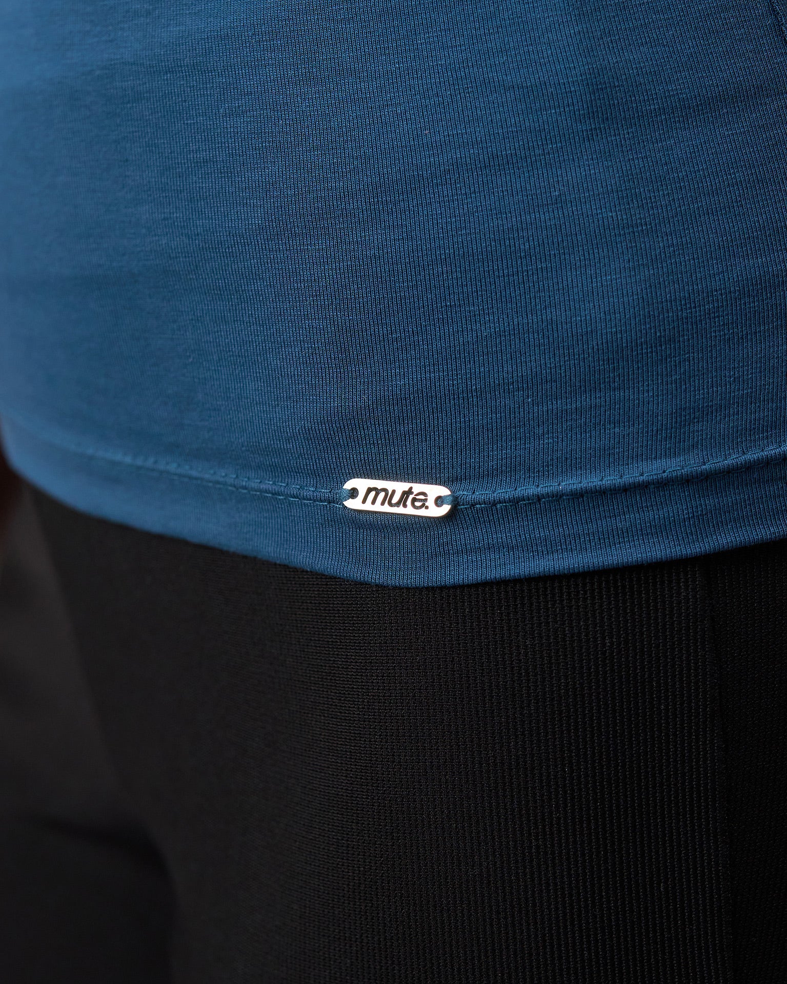 COTTON C-SQUARE NECK- PETROL BLUE