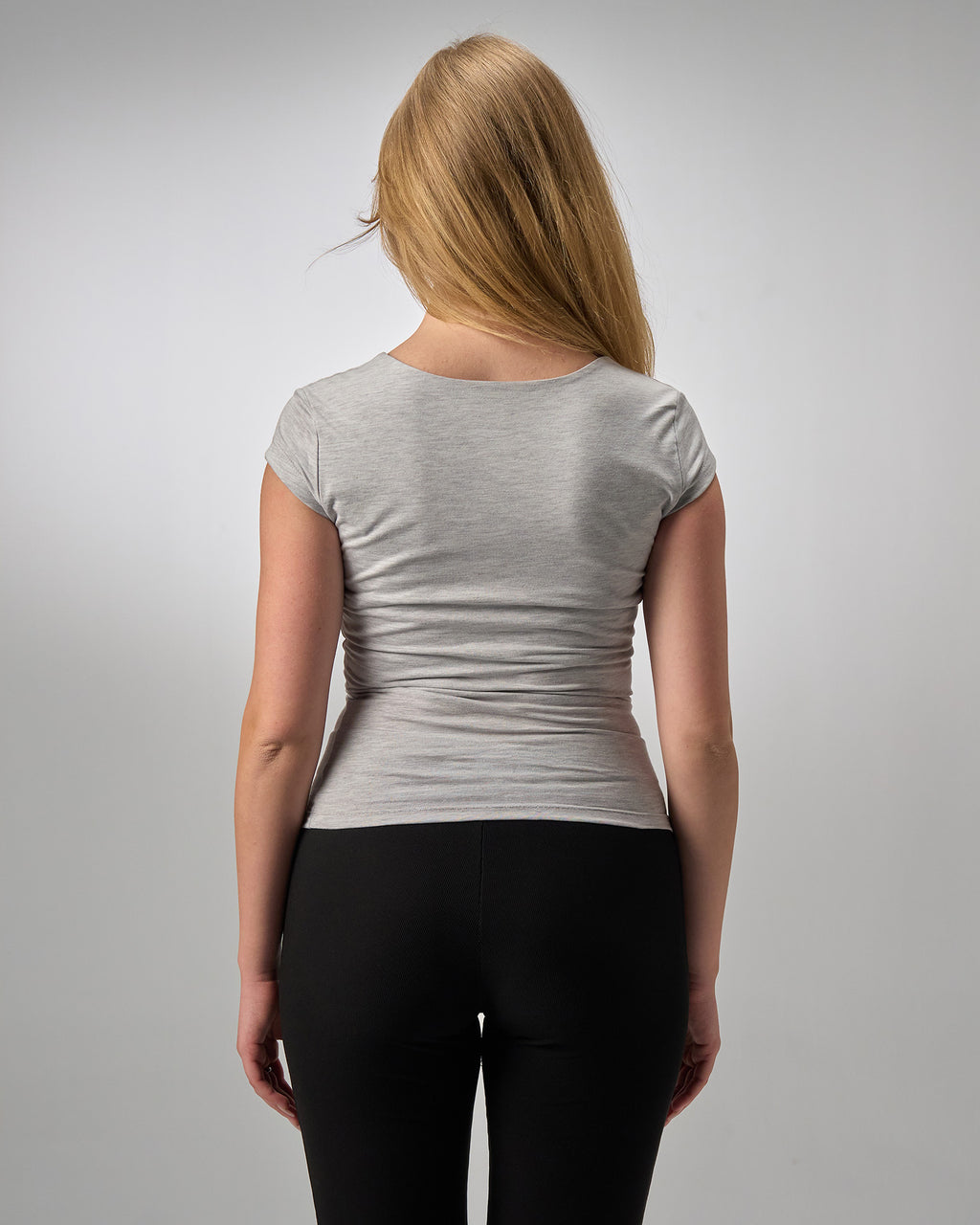 COTTON C-SQUARE NECK- LIGHT GRAY