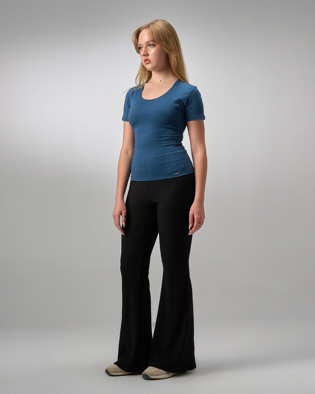 COTTON U-SHAPED NECK - PETROL BLUE