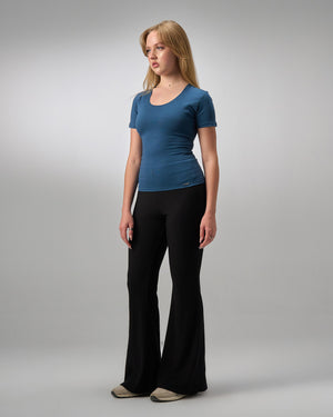 COTTON U-SHAPED NECK - PETROL BLUE
