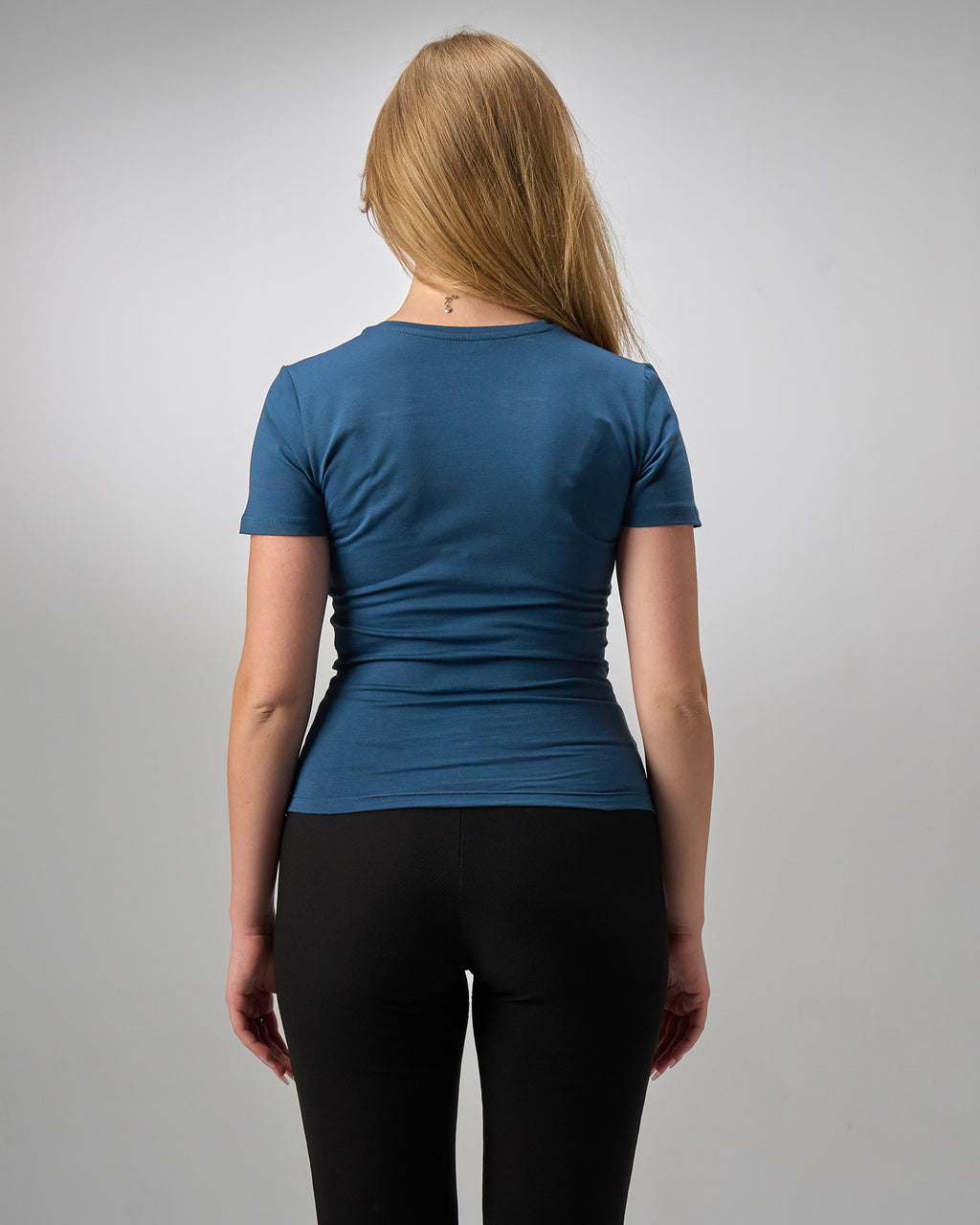 COTTON U-SHAPED NECK - PETROL BLUE