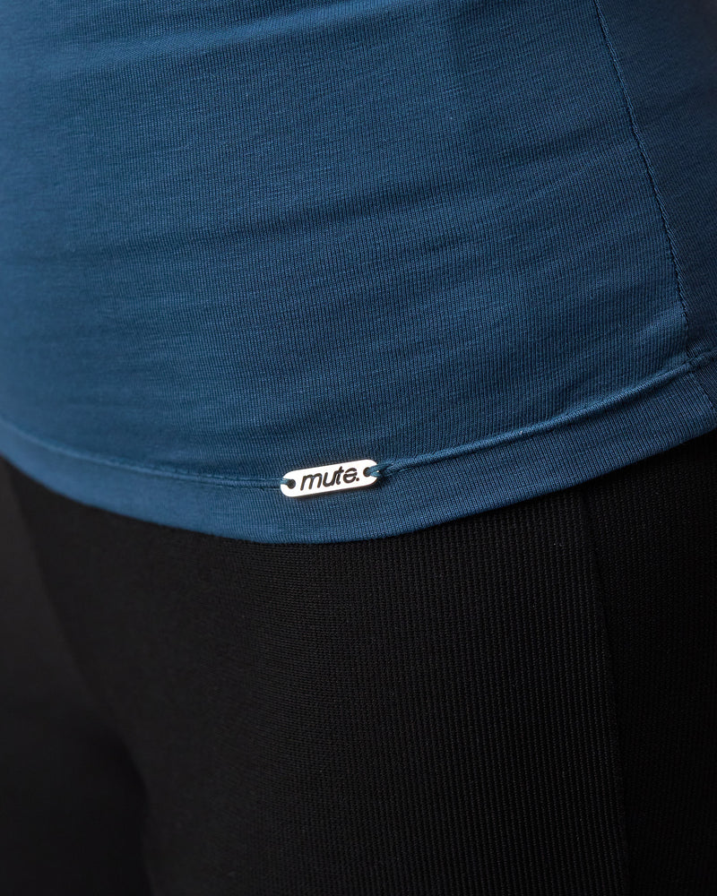 COTTON U-SHAPED NECK - PETROL BLUE