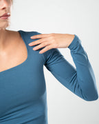 COTTON SQUARE NECK LONG SLEEVE