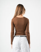 COTTON SQUARE NECK LONG SLEEVE