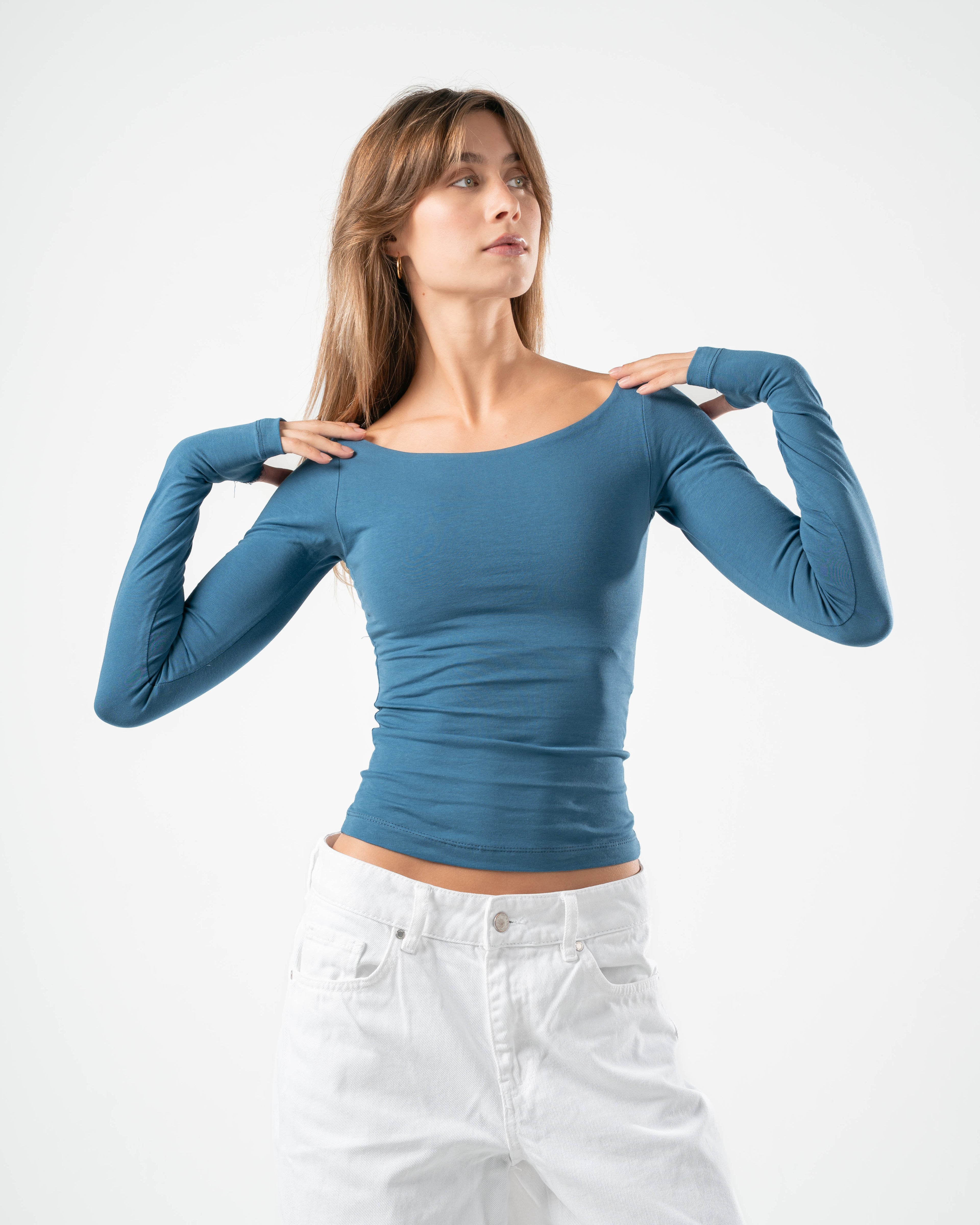 COTTON BOAT NECK LONG SLEEVE