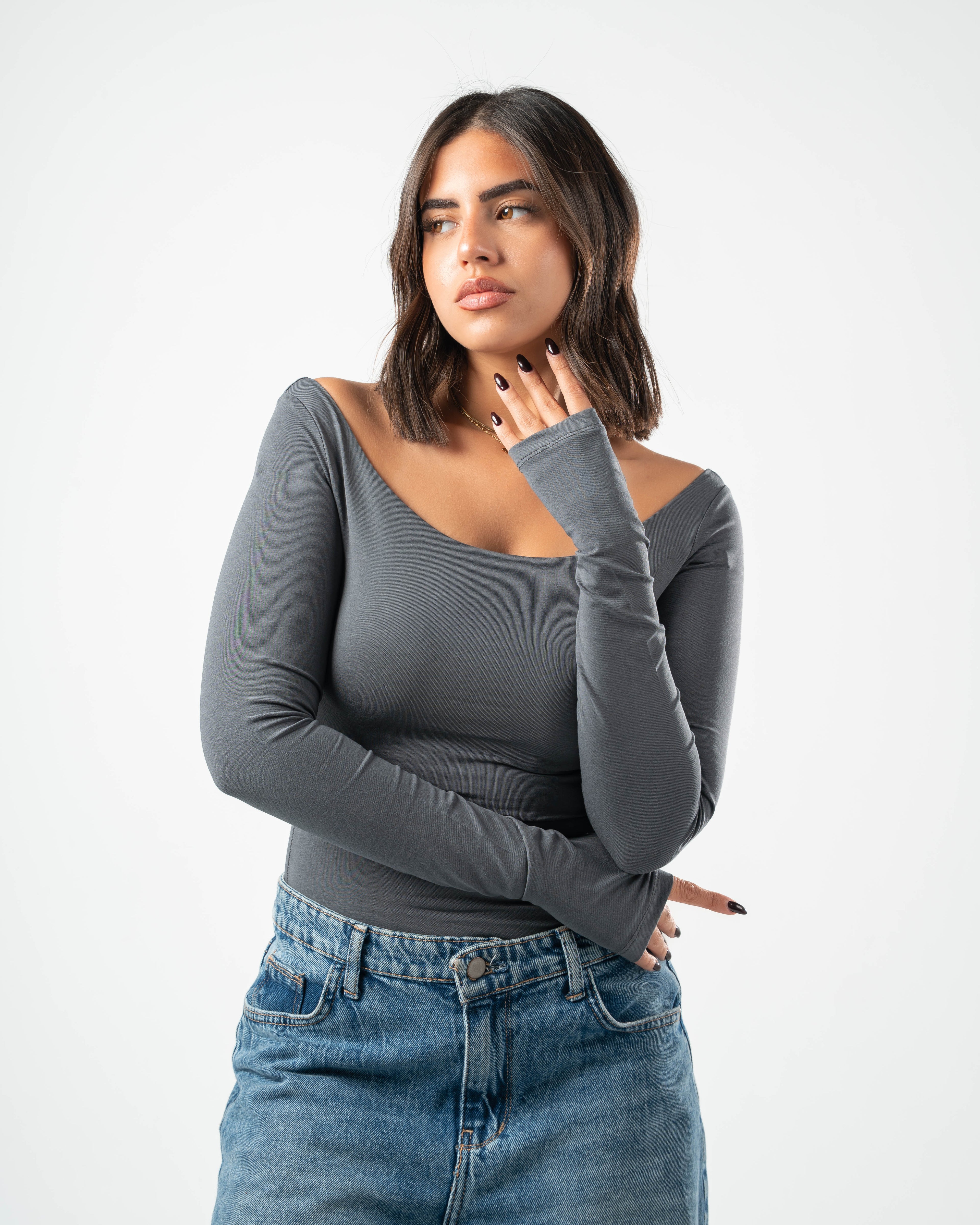 COTTON BOAT NECK LONG SLEEVE