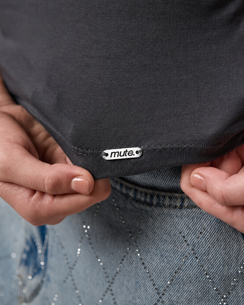 COTTON ROUND NECK - DARK GRAY