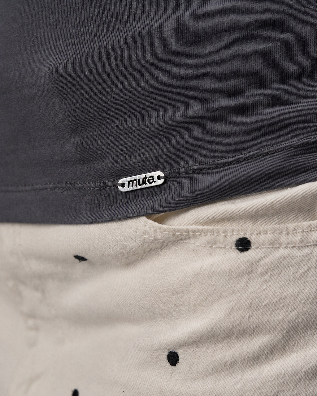 COTTON C-SQUARE NECK- DARK GREAY