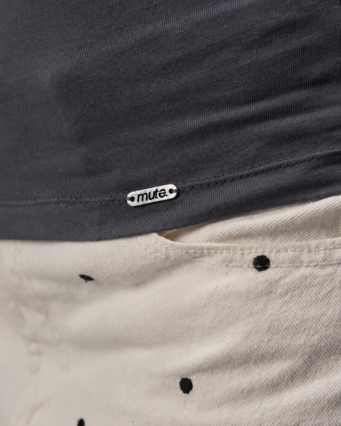 COTTON C-SQUARE NECK- DARK GREAY