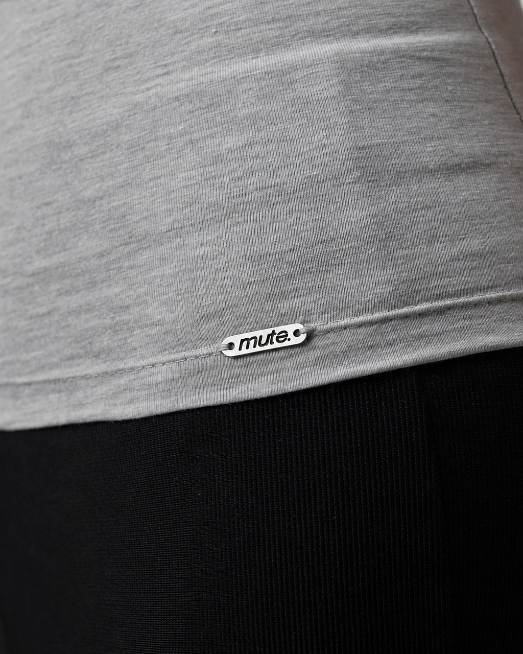 COTTON C-SQUARE NECK- LIGHT GRAY
