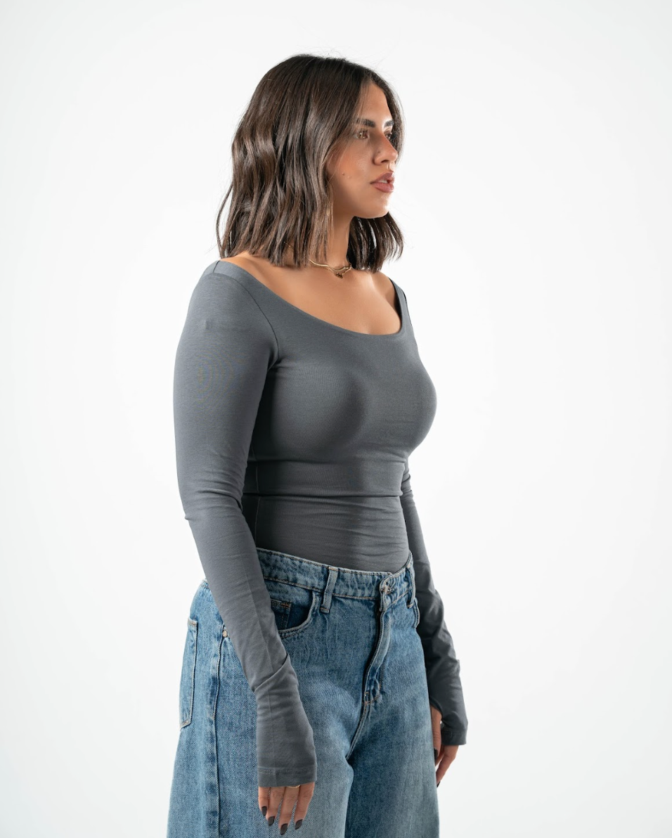 COTTON BOAT NECK LONG SLEEVE