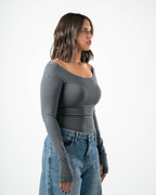 COTTON BOAT NECK LONG SLEEVE