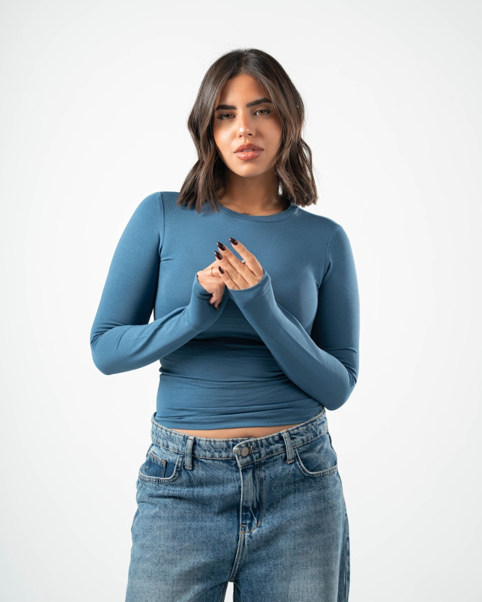 COTTON ROUND NECK LONG SLEEVE